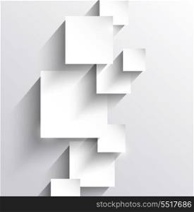 Abstract background with paper squares and long shadows
