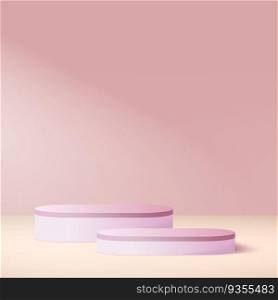 Abstract background with pink color geometric 3d podiums. Vector illustration.. Abstract background with pink color geometric 3d podiums. Vector illustration