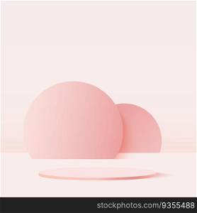 Abstract background with pink geometric 3d podiums. Vector illustration. Abstract background with pink geometric 3d podiums. Vector illustration.