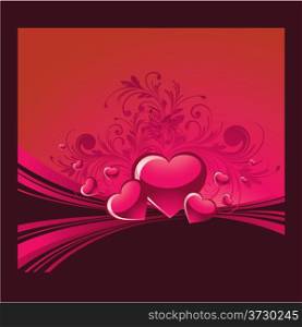 Abstract Background with pink hearts