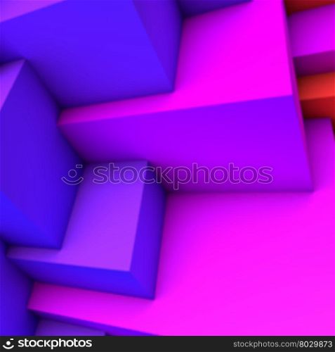 Abstract background with purple gradient 3D cubes