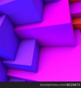 Abstract background with purple gradient 3D cubes