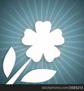 Abstract background with rays and white flower