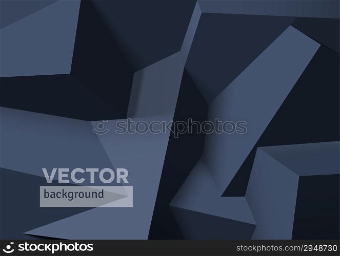 Abstract background with realistic overlapping black cubes