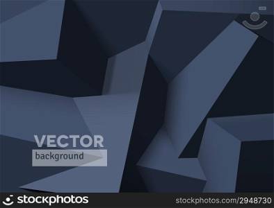 Abstract background with realistic overlapping black cubes