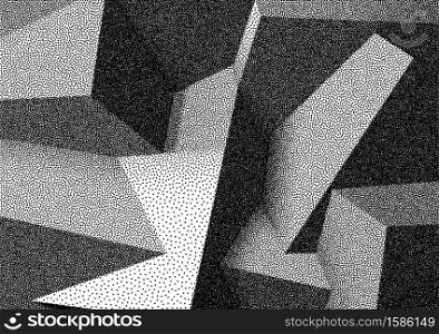 Abstract background with realistic overlapping dotwork cubes