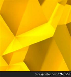 Abstract background with realistic overlapping golden cubes