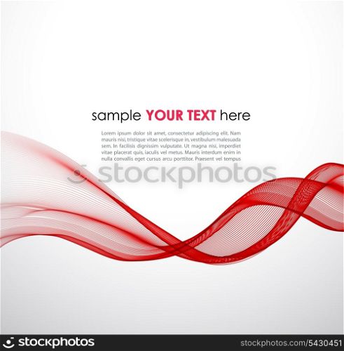 Abstract background with red transparent waved design element