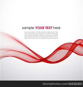 Abstract background with red transparent waved design element