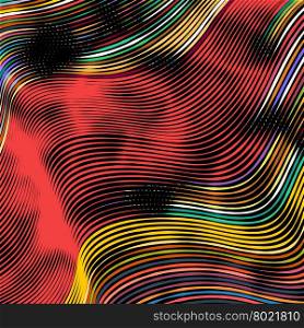 Abstract background with retro colorful lines flow ornament