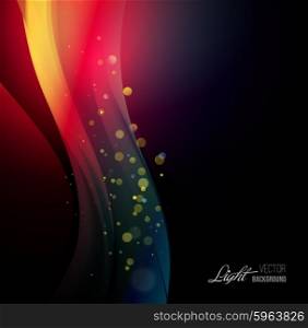 Abstract background with shiny wave and bokeh light.. Abstract background with shiny wave and bokeh light. Vector illustration.