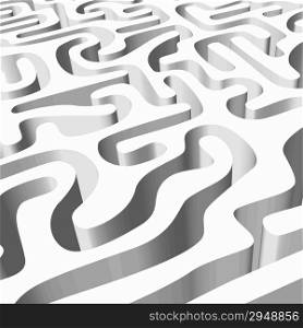 Abstract background with smooth white 3D maze