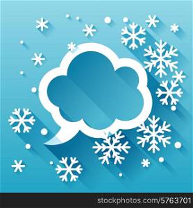 Abstract background with snowflakes in flat design style.