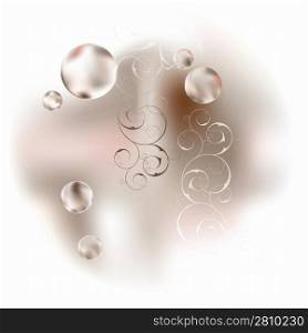Abstract background with sphere and swirls