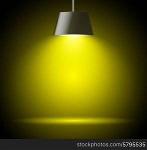 Abstract background with spot light in yellow color . Abstract background with spot light