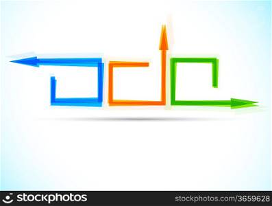 Abstract background with squares and arrows