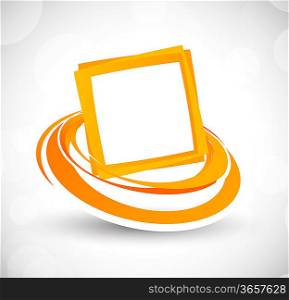 Abstract background with squares. Bright orange illustration