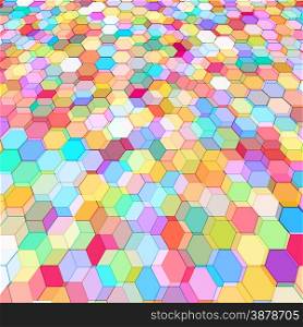 Abstract background with stained glass hex polygons