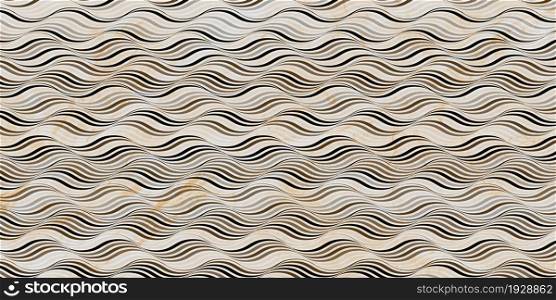 Abstract background with stripes waves lines. Design modern luxury of gold and marble texture