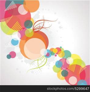 Abstract background with transparent circles, vector illustration.