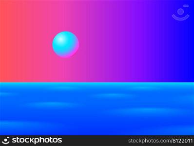 Abstract background with vibrant colorful planets in space with ultra colors. Abstract background with planets in space with ultra vibrant colors