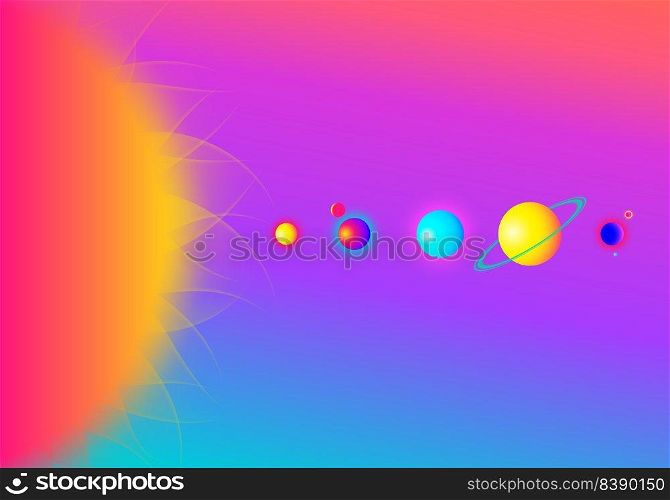 Abstract background with vibrant colorful planets in space with ultra colors. Abstract background with planets in space with ultra vibrant colors