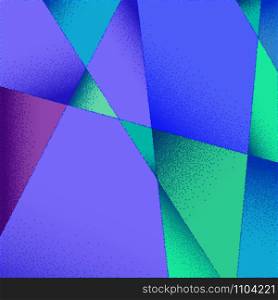 Abstract background with vibrant colors and retro styled vintage dotwork gradients on triangular grid
