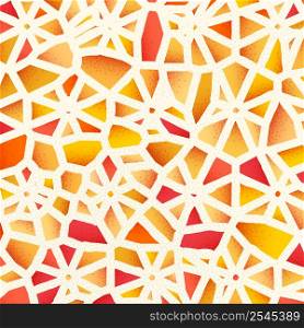Abstract background with vibrant colors and retro styled vintage dotwork gradients on voronoi grid