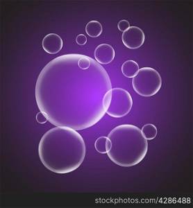 Abstract background with violet glossy bubble, stock vector