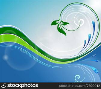 abstract background with water drops and sky