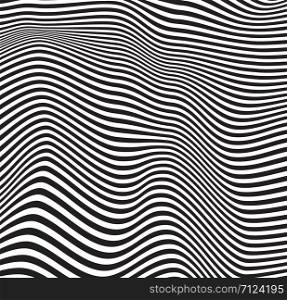 abstract background with wavy line. wave stripe wallpaper. black and white background of wave line.
