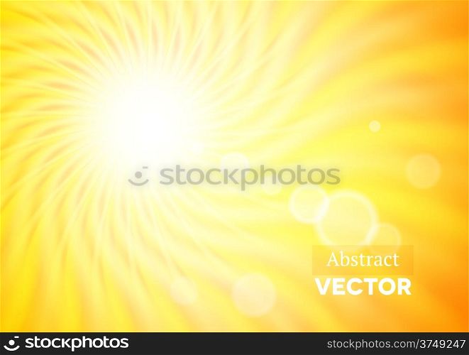 Abstract background with wavy sunshine and flares