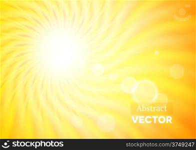 Abstract background with wavy sunshine and flares