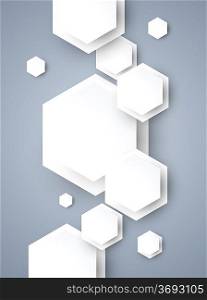 Abstract background with withe hexagons