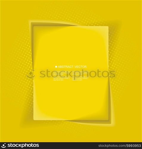 Abstract background with yellow box, frame, banner. Template for a text.