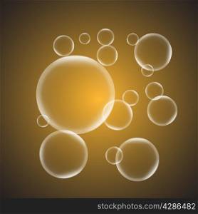 Abstract background with yellow glossy bubble, stock vector