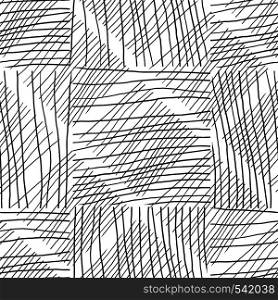 Abstract background withc handmade lines. Black and white seamless pattern hand drawn texture. Design for fabric, textile print, wrapping paper. Abstract background withc handmade lines. Black and white