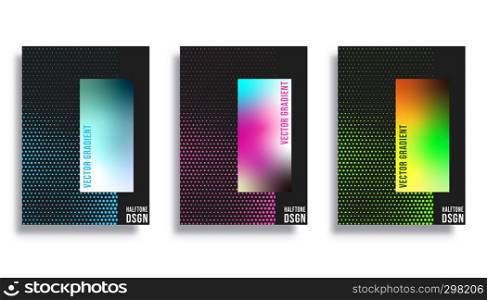 Abstract backgrounds with color gradient and halftone pattern, design for the banner, flyer, poster, cover brochure or other printing products. Vector illustration.. Abstract backgrounds with color gradient and halftone pattern design
