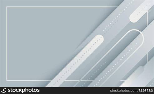 Abstract banner minimal design white and grey geometric rounded diagonal lines stripes paper cut style on gray background. Vector illustration