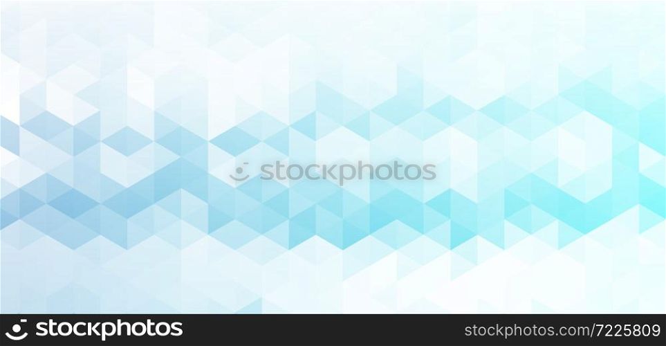 Abstract banner web geometric hexagon pattern blue background with space for your text. Vector illustration