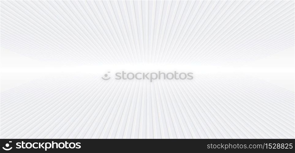 Abstract banner web geometric perspective lines diagonal white and gray gradient color background. Technology concept. Vector illustration