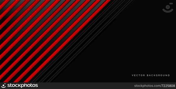 Abstract banner web red and black geometric overlapping technology corporate concept background with space for your text. Vector illustration