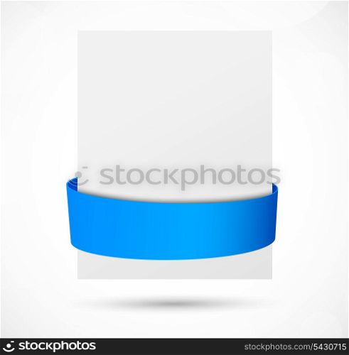 Abstract banner with blue ribbon