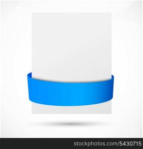 Abstract banner with blue ribbon