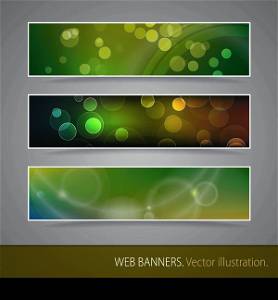 Abstract Banner With Bokeh. Vector Illustration.
