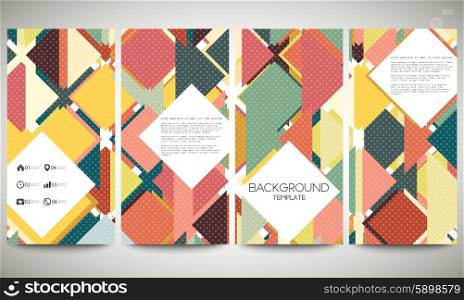 Abstract banners collection, abstract flyer layouts, vector illustration templates. Colored backgrounds with place for text, triangle design vector.