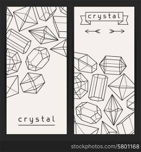 Abstract banners with geometric crystals and minerals. Abstract banners with geometric crystals and minerals.