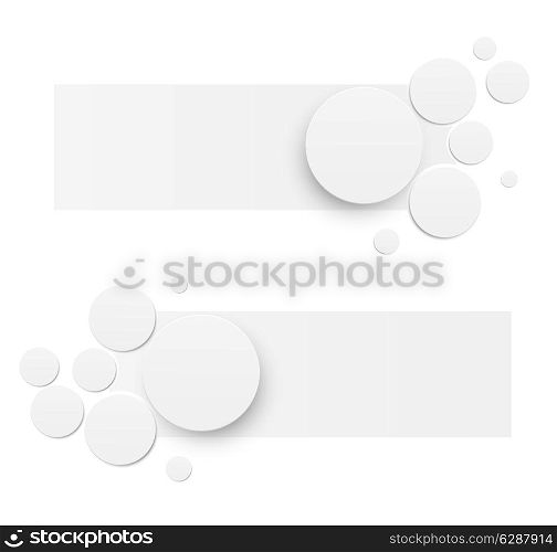 Abstract banners with paper circles. Vector illustration
