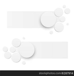 Abstract banners with paper circles. Vector illustration