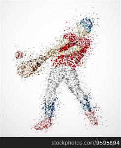Abstract baseball player vector image